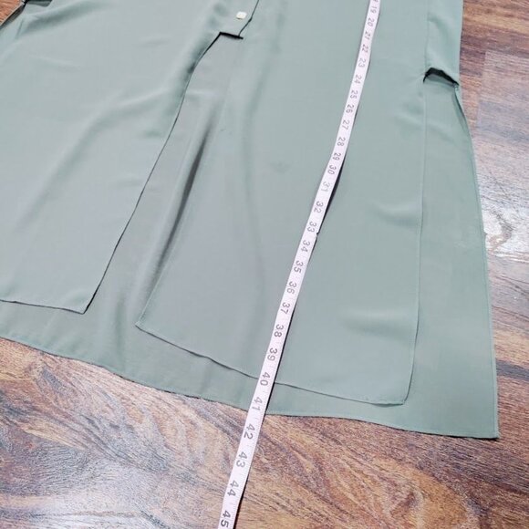 Marla Wynne for Chico's Sheer Lagenlook Gauzy Chiffon Tie-Front Tunic Gray XS-L - Picture 12 of 12